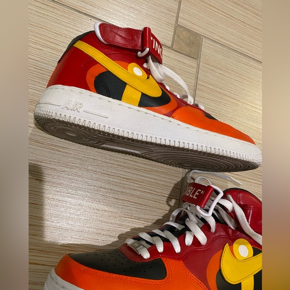 Hand painted Nike Air Force Ones “INCREDIBLE” Virgil Abloh Style - Picture 3 of 12